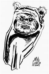 Wicket Coloring Ewok Sketch sketch template