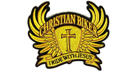 christian biker patch small  brown  ride  jesus christian