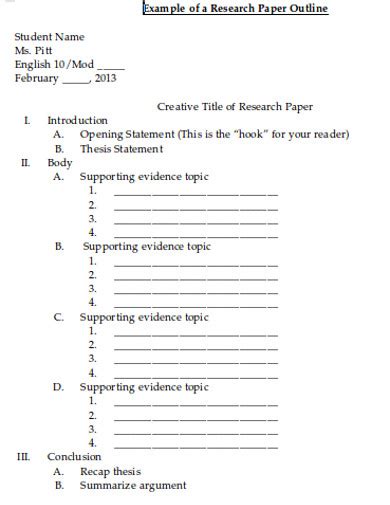 research report outline elementary   elementary research