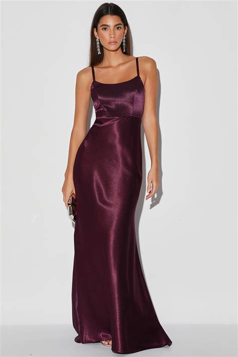shine dark purple satin mermaid maxi dress dark purple dresses beautiful prom