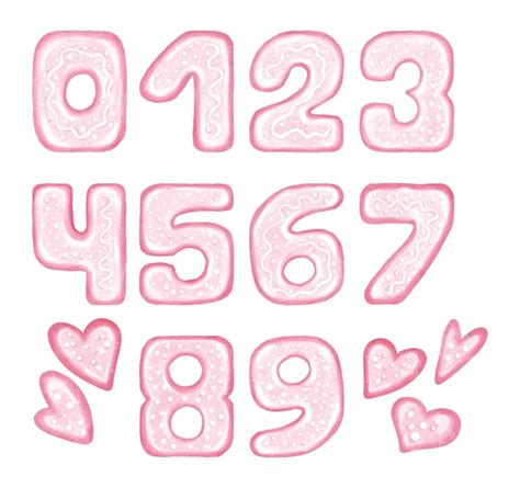 premium vector pink numbers  hearts