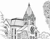 Dame Notre Cathedral sketch template
