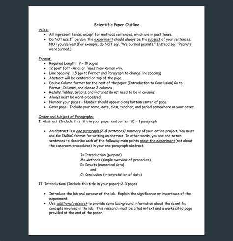 research paper outline templates