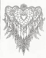Catcher Dream Coloring Pages Dreamcatcher Printable Drawing Heart Adults Simple Mandala Adult Print Tattoo Getdrawings Color Getcolorings Drawn Lovely Description sketch template