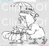 Homeless Cartoon Clip Pushing Outline Lady Cart Illustration Rf Royalty Toonaday sketch template