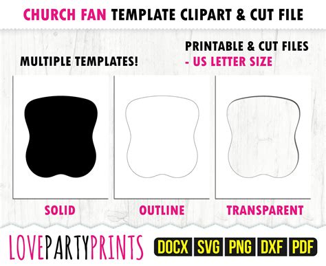 printable church fan template