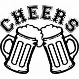 Cheers Clinking Cliparts Boccali Birra sketch template