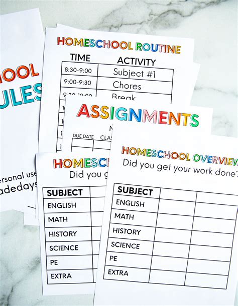 printable homeschool schedule   handmade days