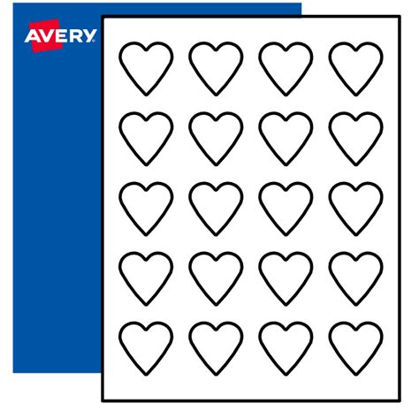 printable heart labels blank heart stickers avery