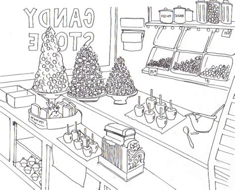 candy store coloring pages