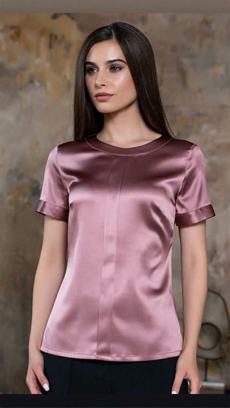 Pin By Chong Moon On Collection Satin Blouses Satin Clothing