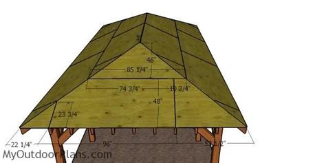 hip roof  pavilion plans myoutdoorplans