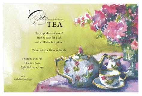 tea party invitation invites for an afternoon tea party