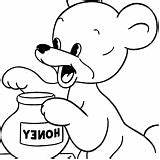 Honey Bear Coloring Pages Baby Jar Carrying Empty sketch template
