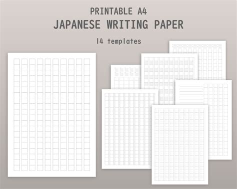 genkouyoushi printable japanese writing paper template etsy uk