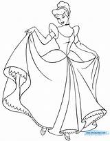 Cinderella Coloring Pages Disney Print Book Disneyclips Gown Ball Her Dancing Funstuff sketch template