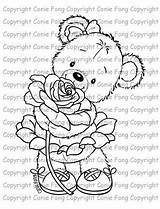 Stamp Digi Digistamp Digital Coloring Conie Bella Choose Board Rose Stamps Pages Teddy sketch template