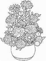 Coloring Flower Pages Vase Pot Pots Drawing Printable Adult Getcolorings Color Getdrawings sketch template