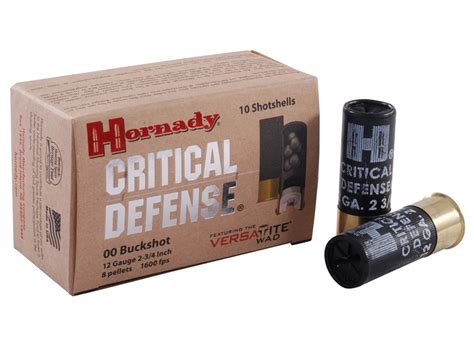 Hornady Critical Defense Ammo 12 Ga 2 3 4 00 Buckshot Box Mpn 86240
