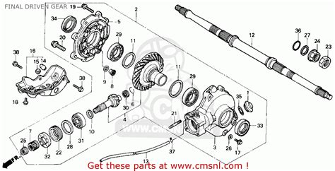 honda trx fourtrax    usa final driven gear schematic partsfiche