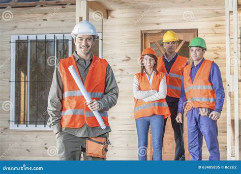 happy construction worker  crew stock image image  workers workman