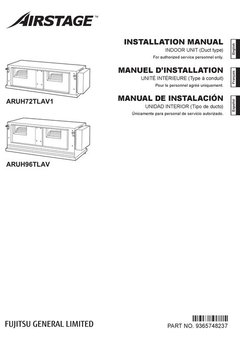 fujitsu airstage aruhtlav installation manual   manualslib