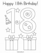 Birthday 18th Coloring Happy Pages Twistynoodle Noodle Built California Usa Print sketch template