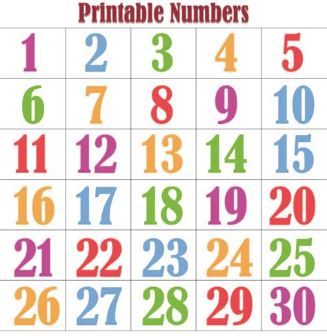printable numbers    printable world holiday