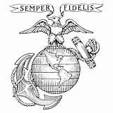 Marine Corps Emblem Usmc Logo Marines Coloring Pages Clip Military Transparent Old Clipart Corp Logos Forces Armed Symbols Wood Ega sketch template