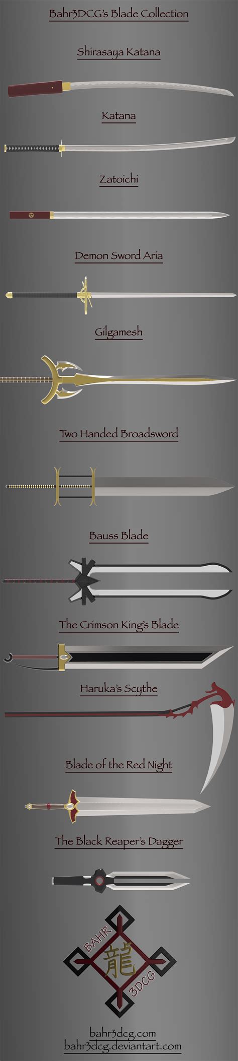 hd bladed weapons collection  bahrdcg  deviantart