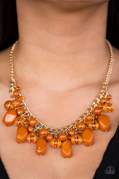 paparazzi jewelry necklace newport native orange angies bling boutique