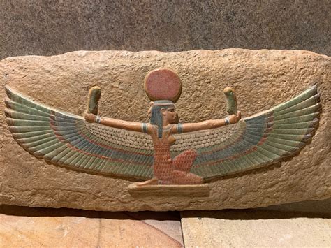 Egyptian Art Wall Relief Sculpture Of Maat The Goddess