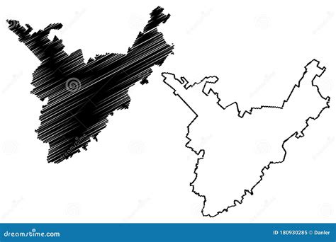 Prizren City Republic Of Kosovo Map Vector Illustration Scribble