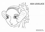 Ada Lovelace Colouring Sheet sketch template