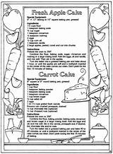 Coloring Recipe Pages Cooking Recipes Baking Fresh Apple Cake Culinary Arts Chemistry Skills Science Through Fun Life Visit Cookbook Publications sketch template