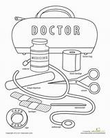 Doctors Instruments Cliparts Coloring Doctor Tools sketch template