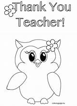 Teacher Coloring Pages Appreciation Thank Printable Ever Owl Kids Color Sheets Sheet Template Card Week Quotes Print Getdrawings Kindergarten Getcolorings sketch template