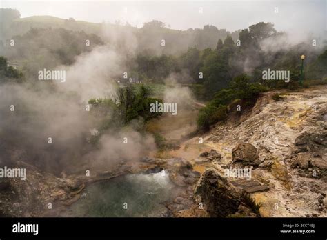 hot thermal springs in furnas village sao miguel island azores