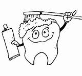 Coloring Tooth Itself Cleaning Coloringcrew Para Teeth Colorear Dental sketch template