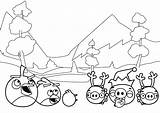 Christmas Coloring Pages Angry Birds Kids Tree Color Engage Merry Piggies Presents sketch template