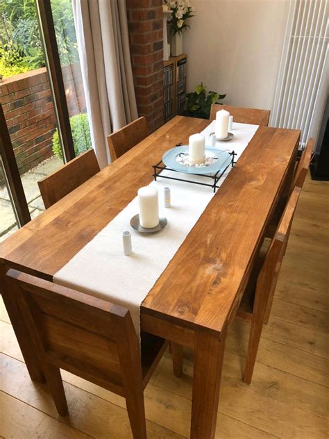reclaimed teak dining table   chairs  leicester leicestershire