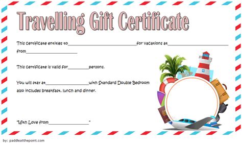 printable gift certificate  travel  professional gift voucher
