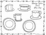 Tea Coloring Party Pages Kids Printable Set Crafts Bnute Activities Games Print Own Activity Teapot Princess Sheet Teacup Color Clipart sketch template