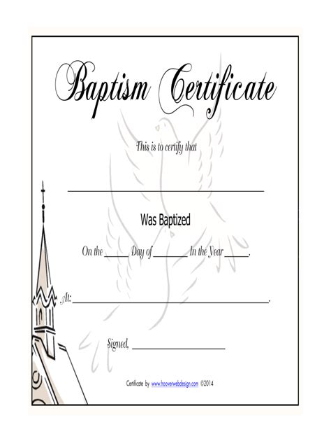printable baptism certificates printable form templates  letter