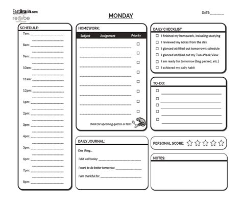 adhd daily planner printable adhd schedule template printable