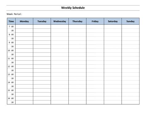 weekly schedule template college pinterest weekly schedule