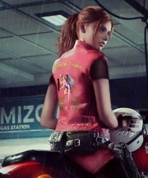 resident evil claire redfield vest video game red leather vest
