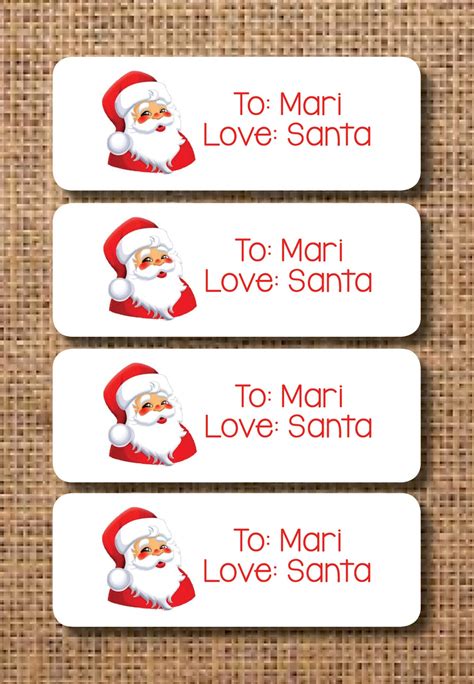 santa labels personalized santa labels christmas labels etsy