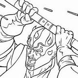 Darth Maul Laser Spaceships Wars Star Pages Coloring Sword sketch template