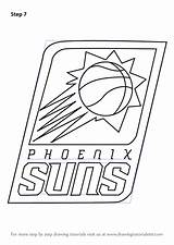 Suns Phoenix Logo Draw Step Drawing Nba Tutorials Drawingtutorials101 sketch template